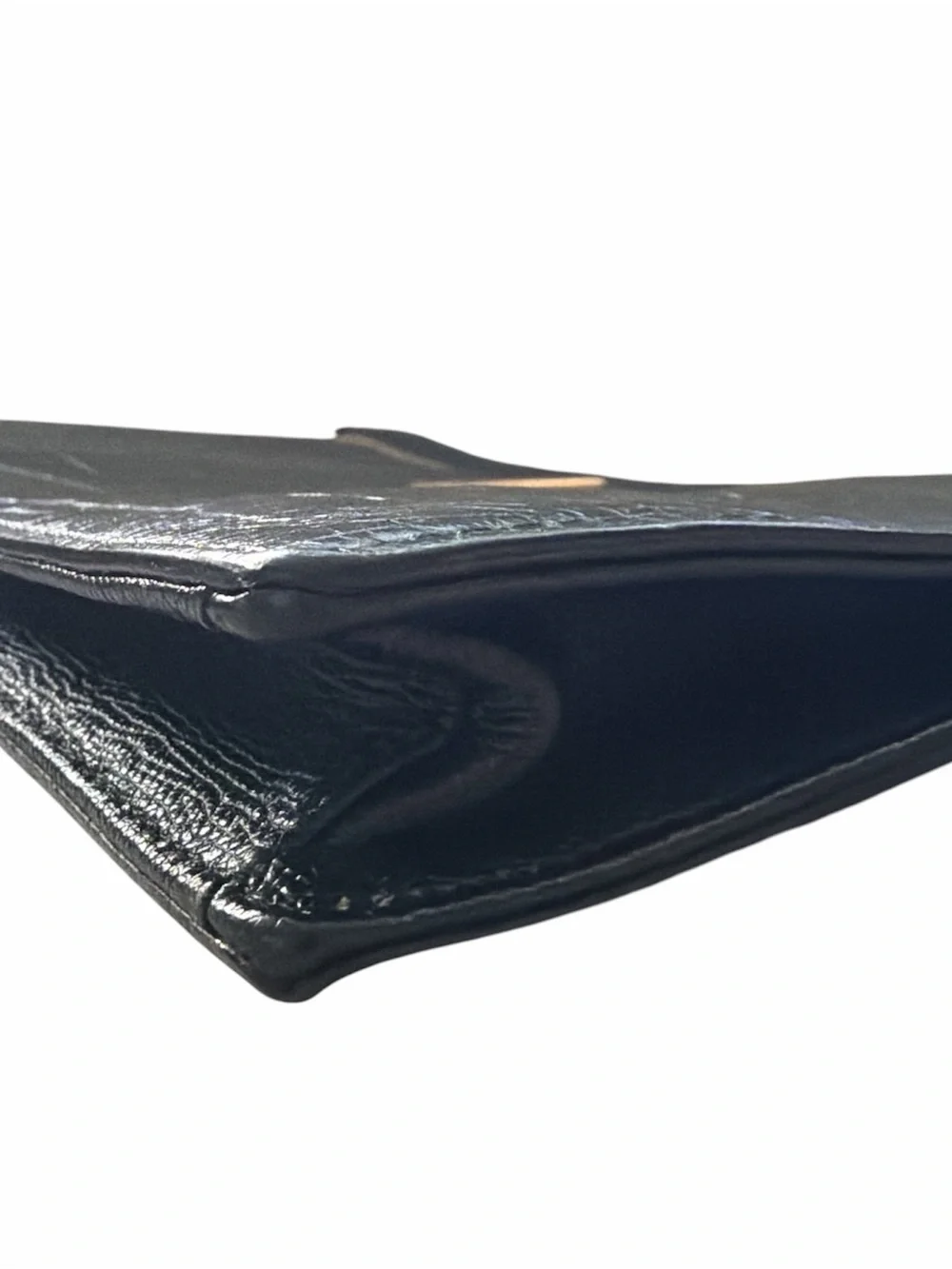 Couronne Leather Clutch with Gold Hardware